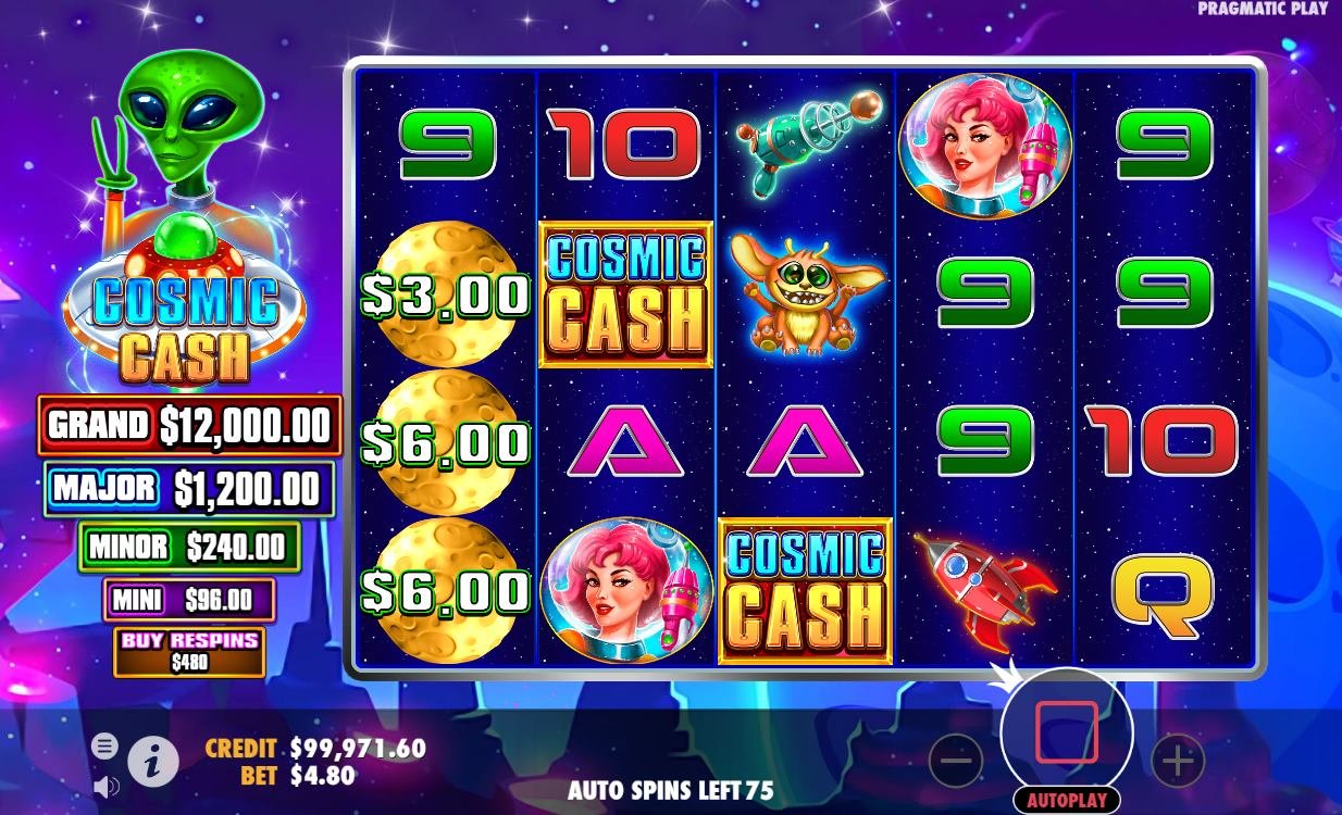Pragmatic Playから7月にリリースされた、「Cosmic Cash」を紹介！