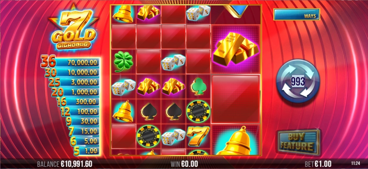 スロット『7 Gold Gigablox』を紹介