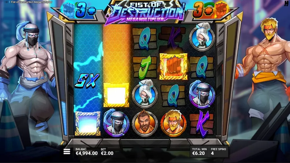 Fist of Destruction Megamultiplierフリースピン
