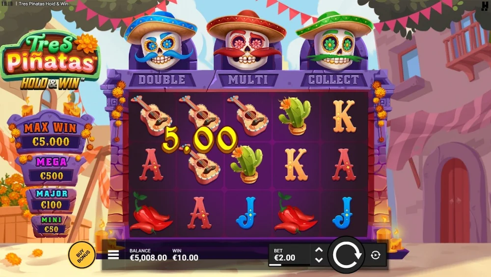 Tres Pinatas Hold & Winベースゲーム