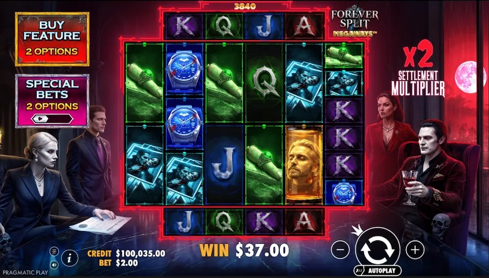 Forever Split Megawaysベースゲーム